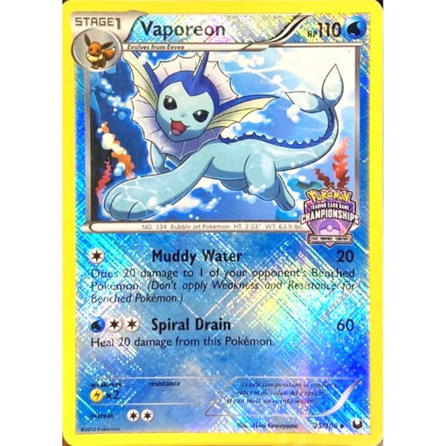 Vaporeon - League &amp; Championship Cards (25/108)