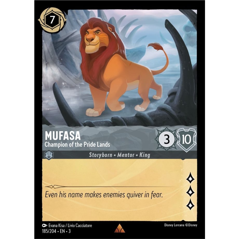 LORCANA Mufasa [Rare] / Mufasa (Champion of the Pride Lands) - 185/204-EN-3