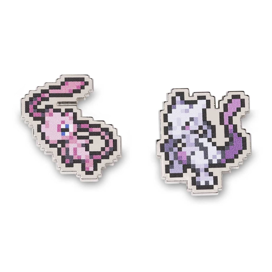 Pokémon Center Exclusive Mew and Mewtwo Pixel Pin