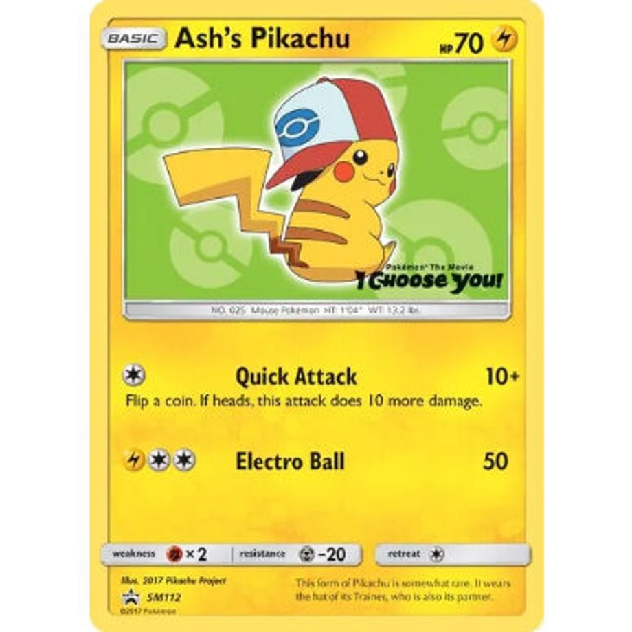 Ash's Pikachu (Unova Cap ver.) - SM Promos (SM112)