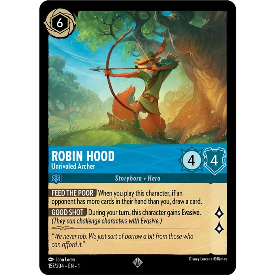 LORCANA ロビン・フッド【スーパーレア】 / Robin Hood (Unrivaled Archer) - 157/204-EN-1(Foil)