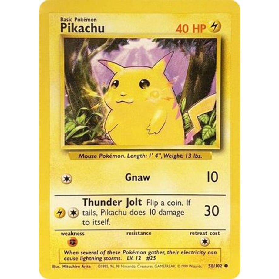 [Jumbo Card] Pikachu 58/102 [Regular Size (134mm x 187mm)]