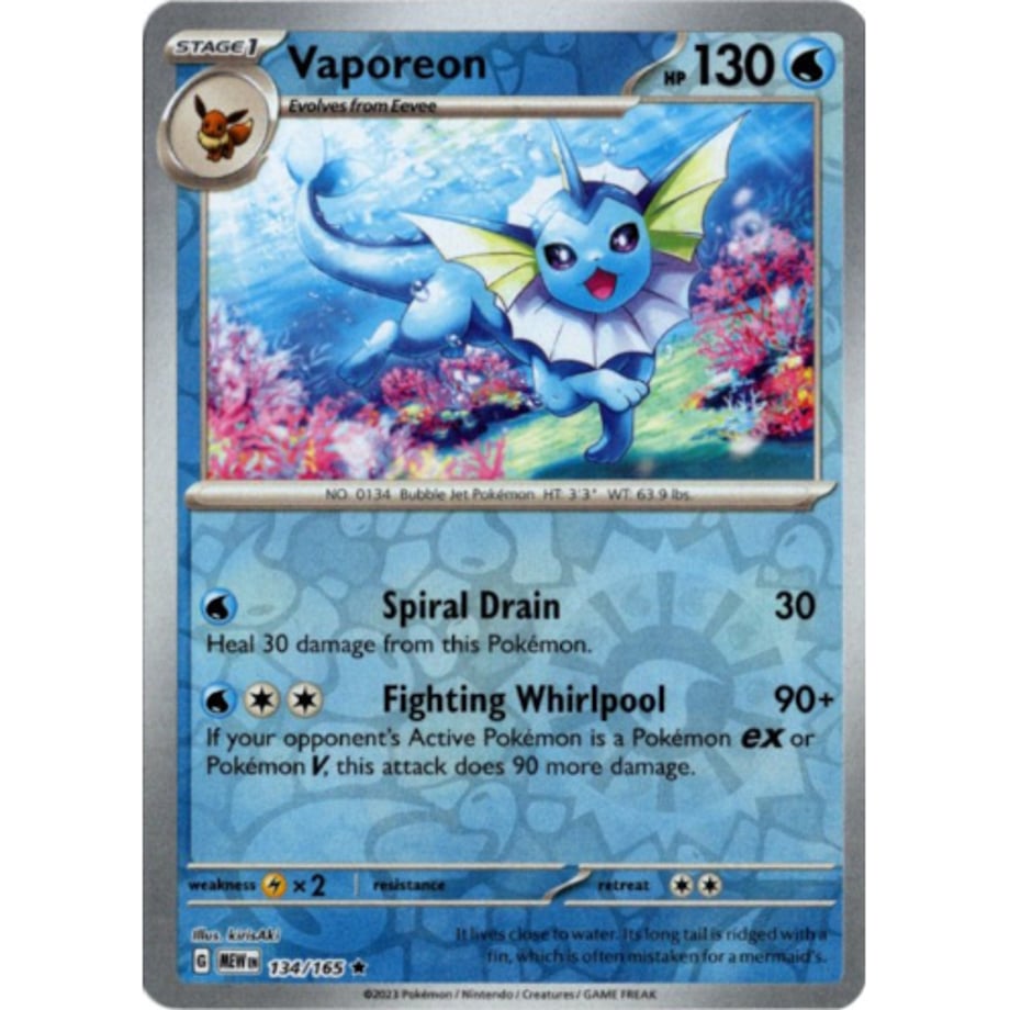 Vaporeon - Scarlet &amp; Violet 151(134/165)