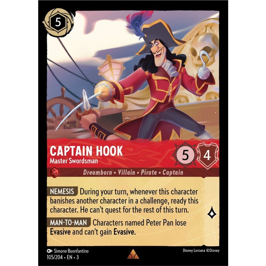 LORCANA Captain Hook (Master Swordsman) - 105/204-EN-3