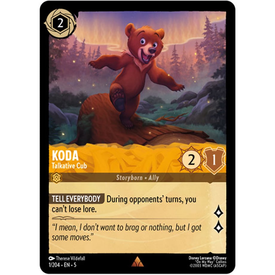 LORCANA Koda (Rare) / Koda (Talkative Cub) - 1/204-EN-5