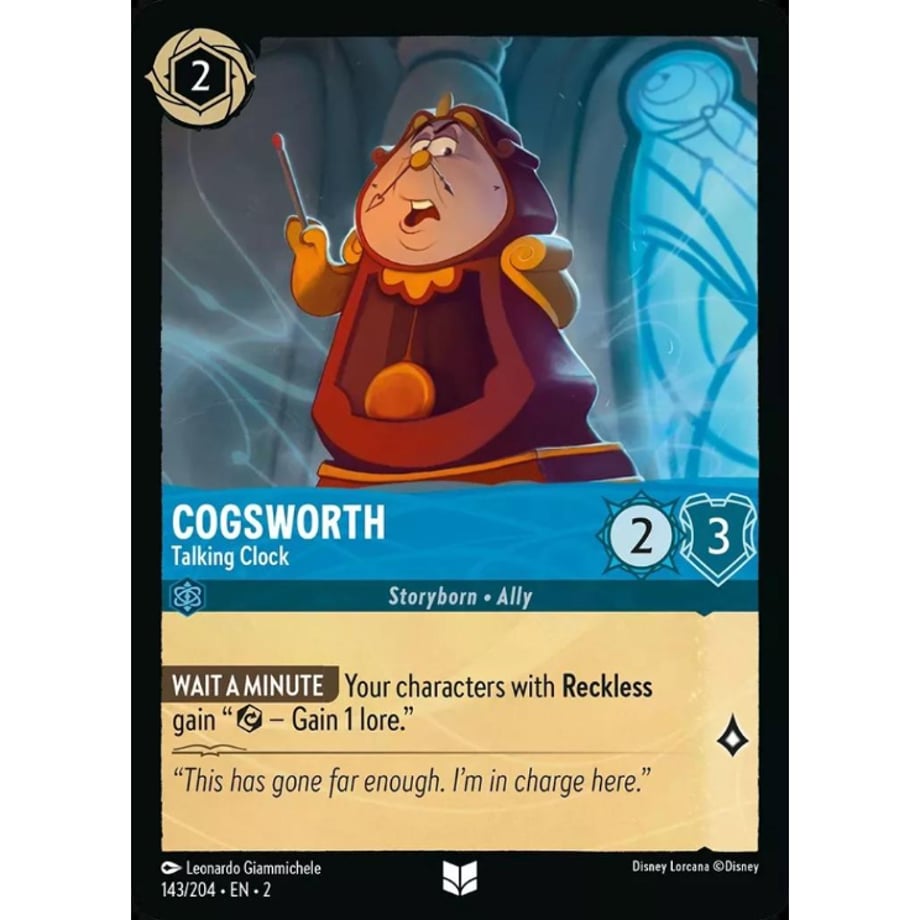 LORCANA Cogsworth (Uncommon) / Cogsworth (Talking Clock) - 143/204-EN-2