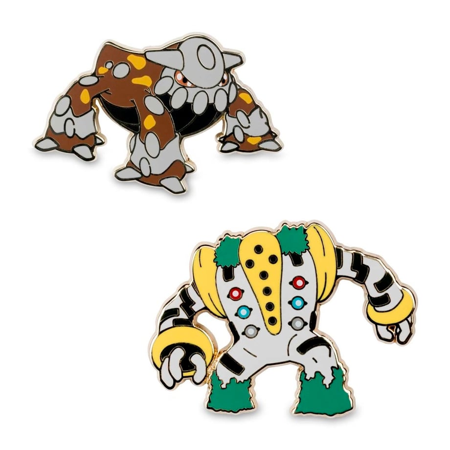 Pokemon Center Exclusive Heatran and Regigigas Pin