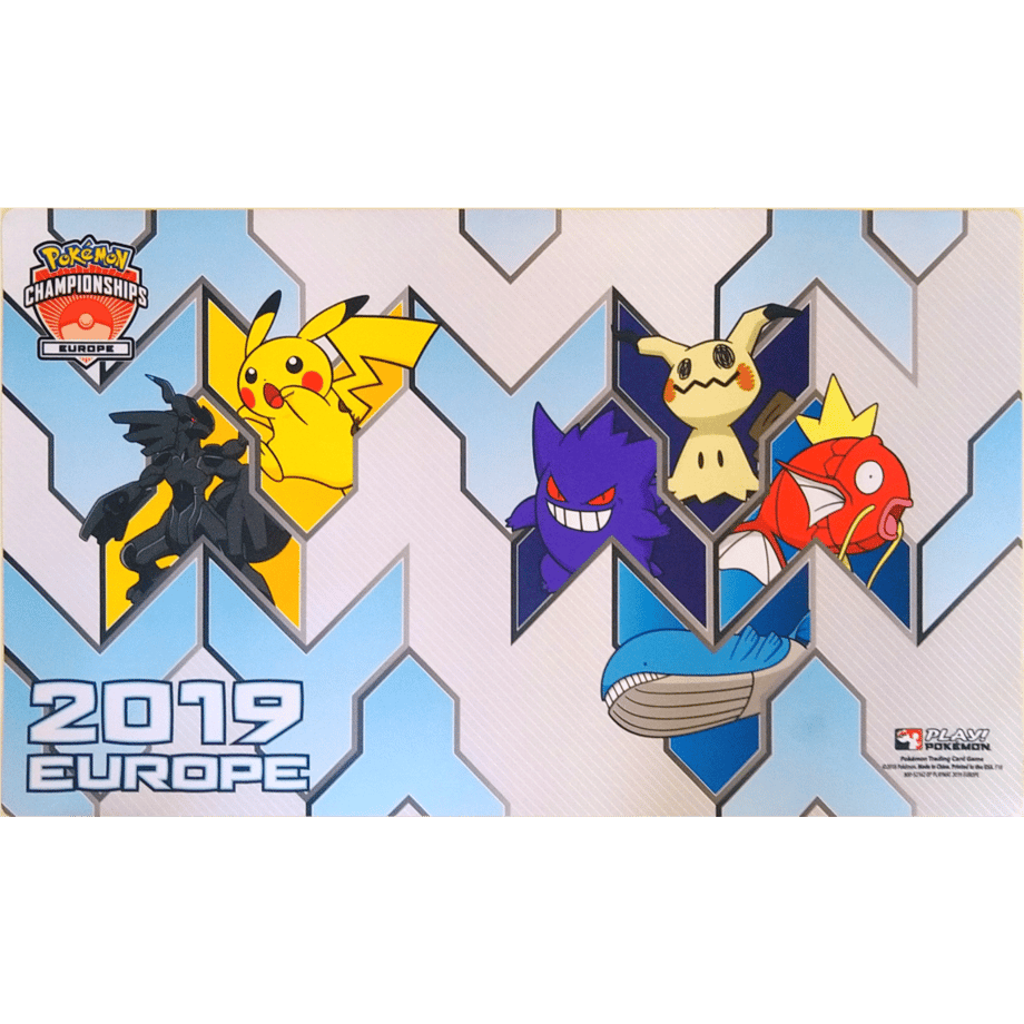 ポケモンカード 2019 ヨーロッパ International Championships プレイマット【ミミッキュ・ゼクロム・コイキング】