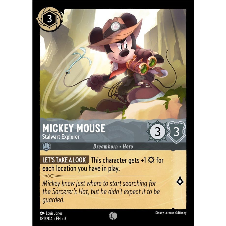 LORCANA Mickey Mouse [Common] / Mickey Mouse (Stalwart Explorer) - 181/204-EN-3