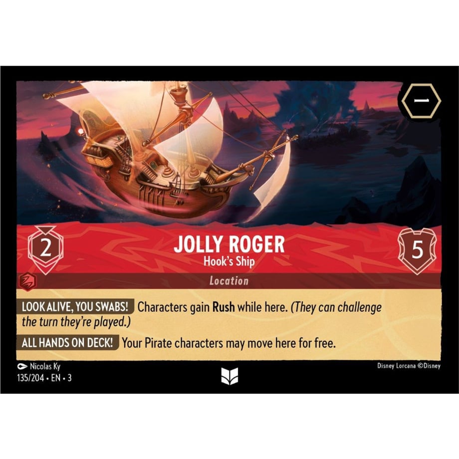 LORCANA ジョリー・ロジャー号 【アンコモン】 / Jolly Roger (Hook's Ship) - 135/204-EN-3