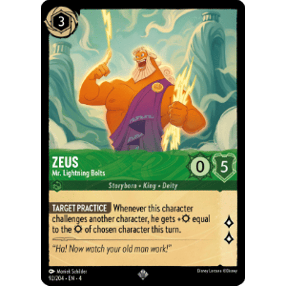 LORCANA Zeus [Super Rare] / Zeus (Mr. Lightning Bolts) - 92/204-EN-4