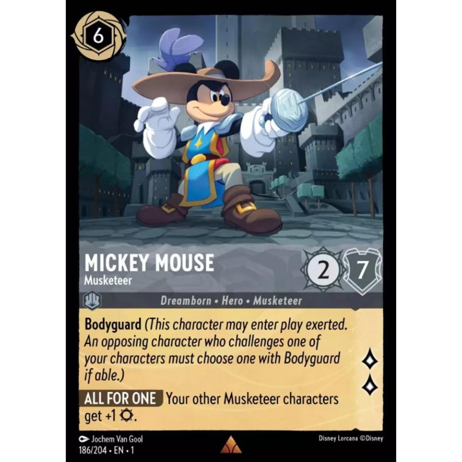 LORCANA Mickey Mouse [Rare] / Mickey Mouse (Musketeer) - 186/204-EN-1