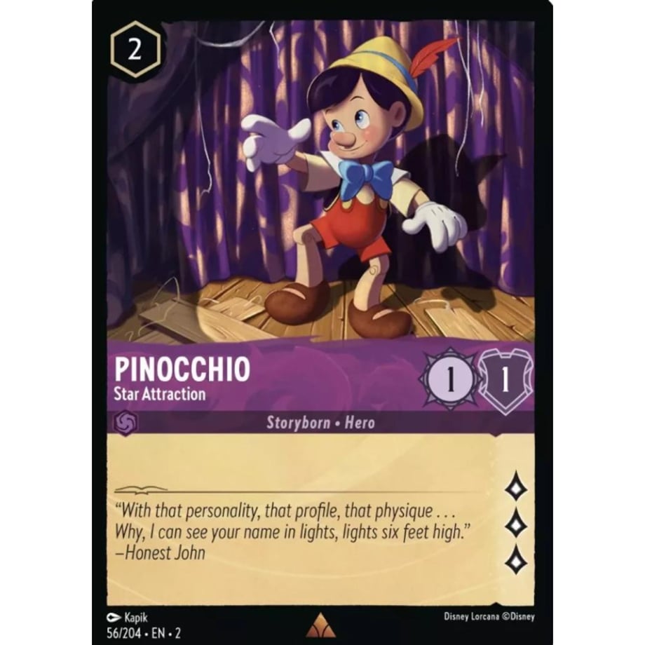 LORCANA Pinocchio [Rare] / Pinocchio (Star Attraction) - 56/204-EN-2