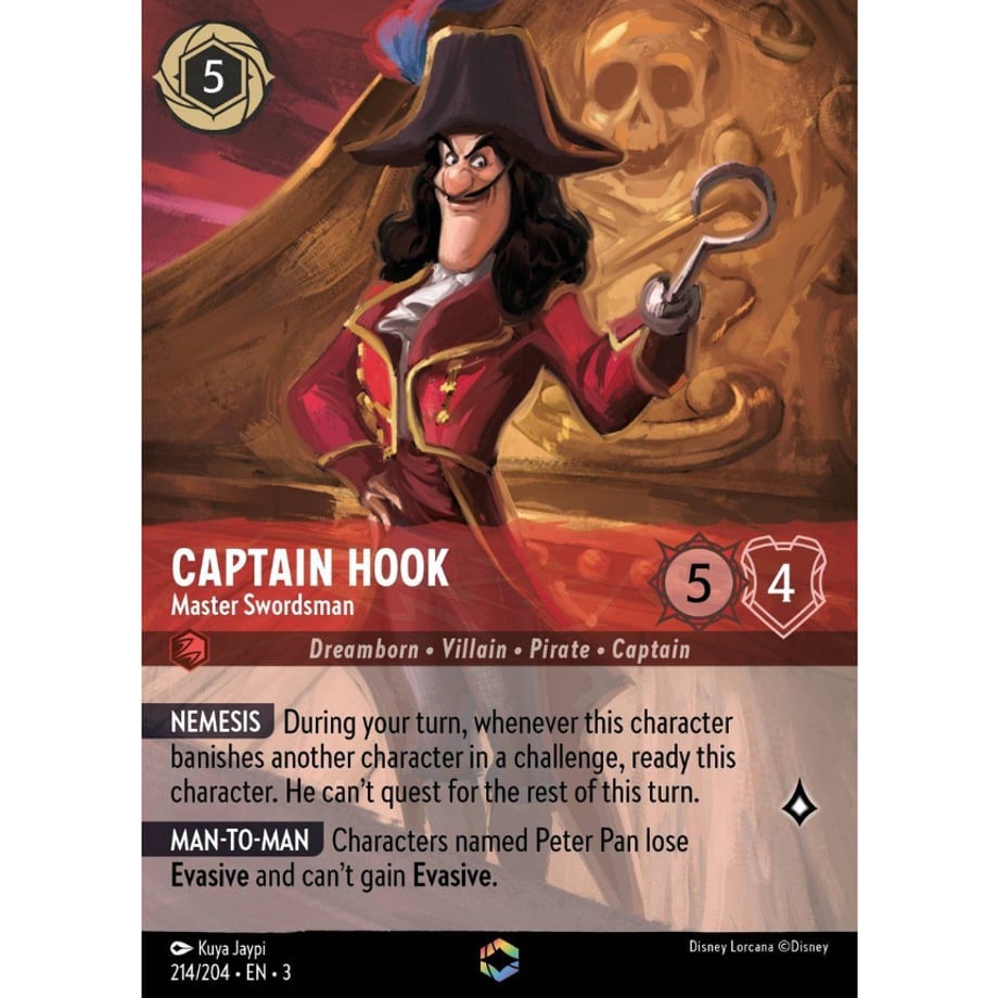 LORCANA Captain Hook (Master Swordsman) - 214/204-EN-3