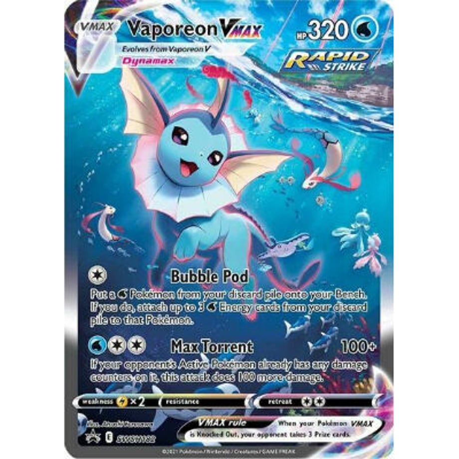 [Jumbo Card] Vaporeon VMAX SWSH182 [Regular Size (134mm x 187mm)]