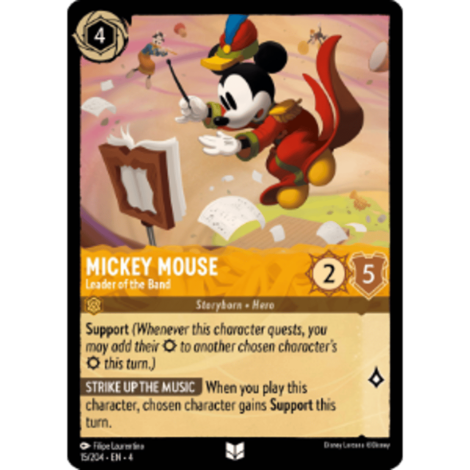 LORCANA ミッキーマウス【アンコモン】 / Mickey Mouse (Leader of the Band) - 15/204-EN-4