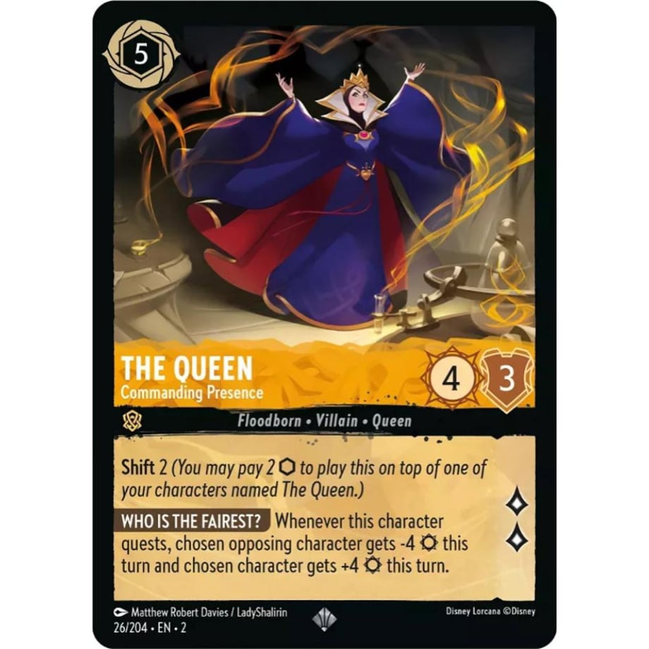 LORCANA The Queen [Super Rare] / The Queen (Commanding Presence) - 26/204-EN-2