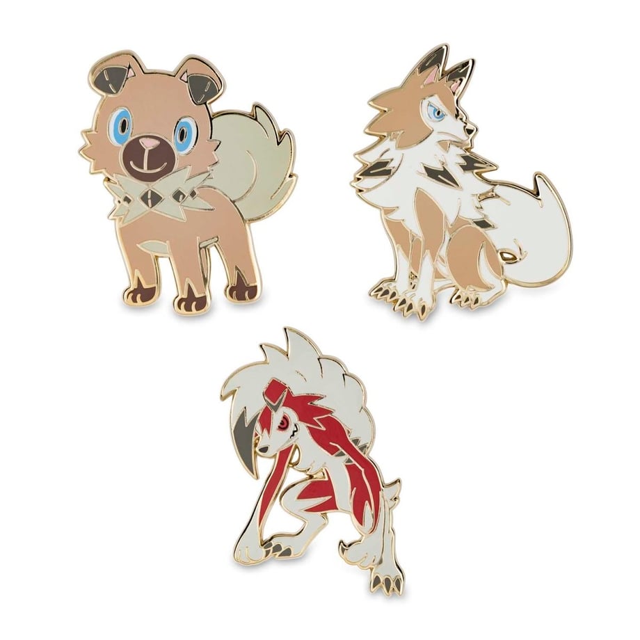 Pokémon Center Exclusive Rockruff/Lugarugan (Daytime/Midnight Form) Pin