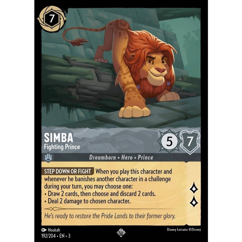 LORCANA Simba [Super Rare] / Simba (Fighting Prince) - 192/204-EN-3