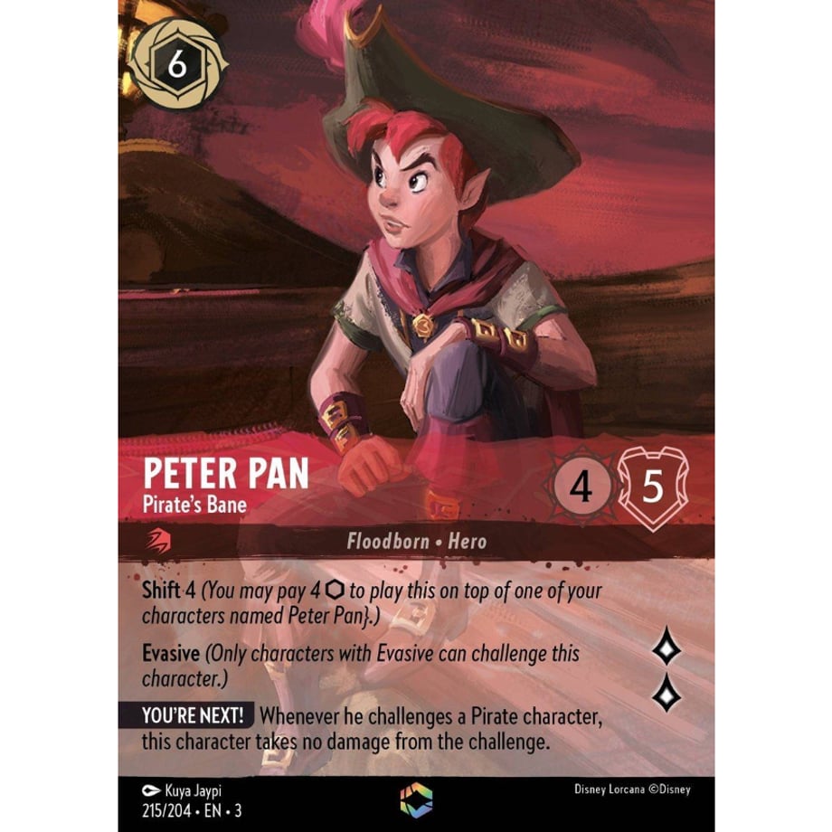 LORCANA Peter Pan [Enchanted] / Peter Pan (Pirate's Bane) - 215/204-EN-3