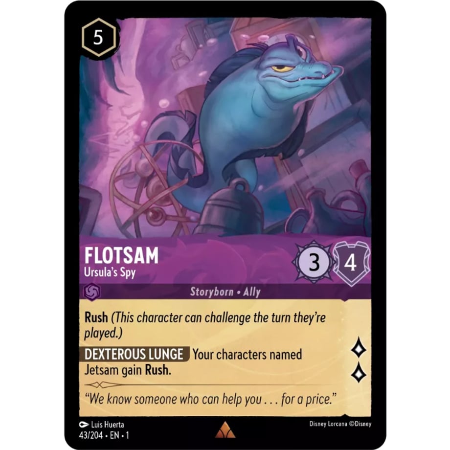 LORCANA  フロットサム【レア】 / Flotsam (Ursula's Spy) - 43/204-EN-1(Foil)