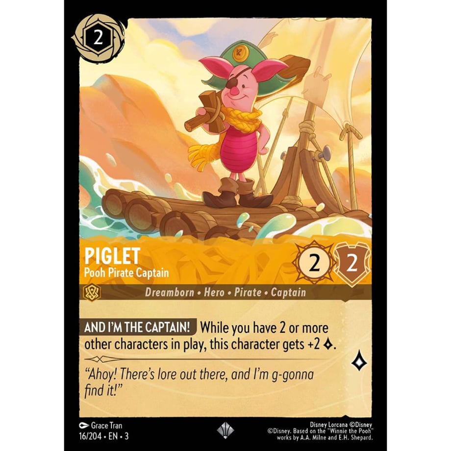 LORCANA Piglet [Super Rare] / Piglet (Pooh Pirate Captain) - 16/204-EN-3