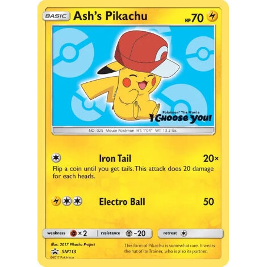 Ash's Pikachu (Kalos Cap ver.) - SM Promos (SM113)