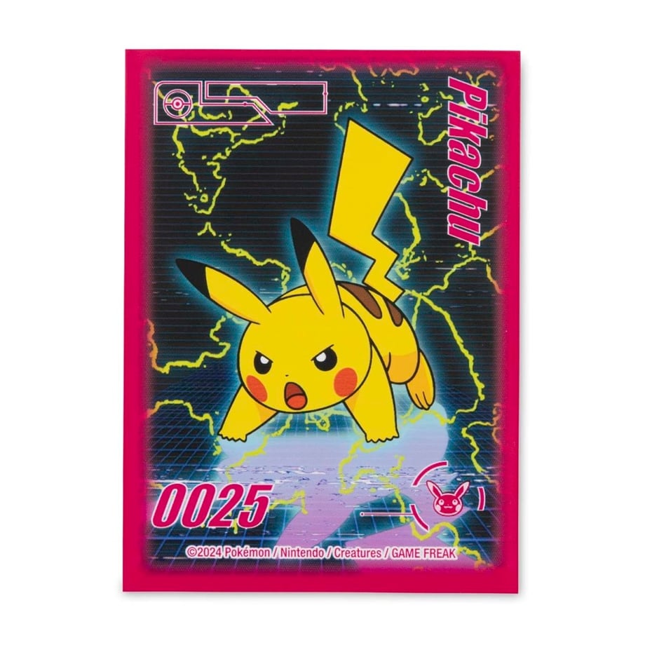 [Rose] Pikachu Neon Charge Sleeve (2024) Exclusive to Overseas Pokemon Centers