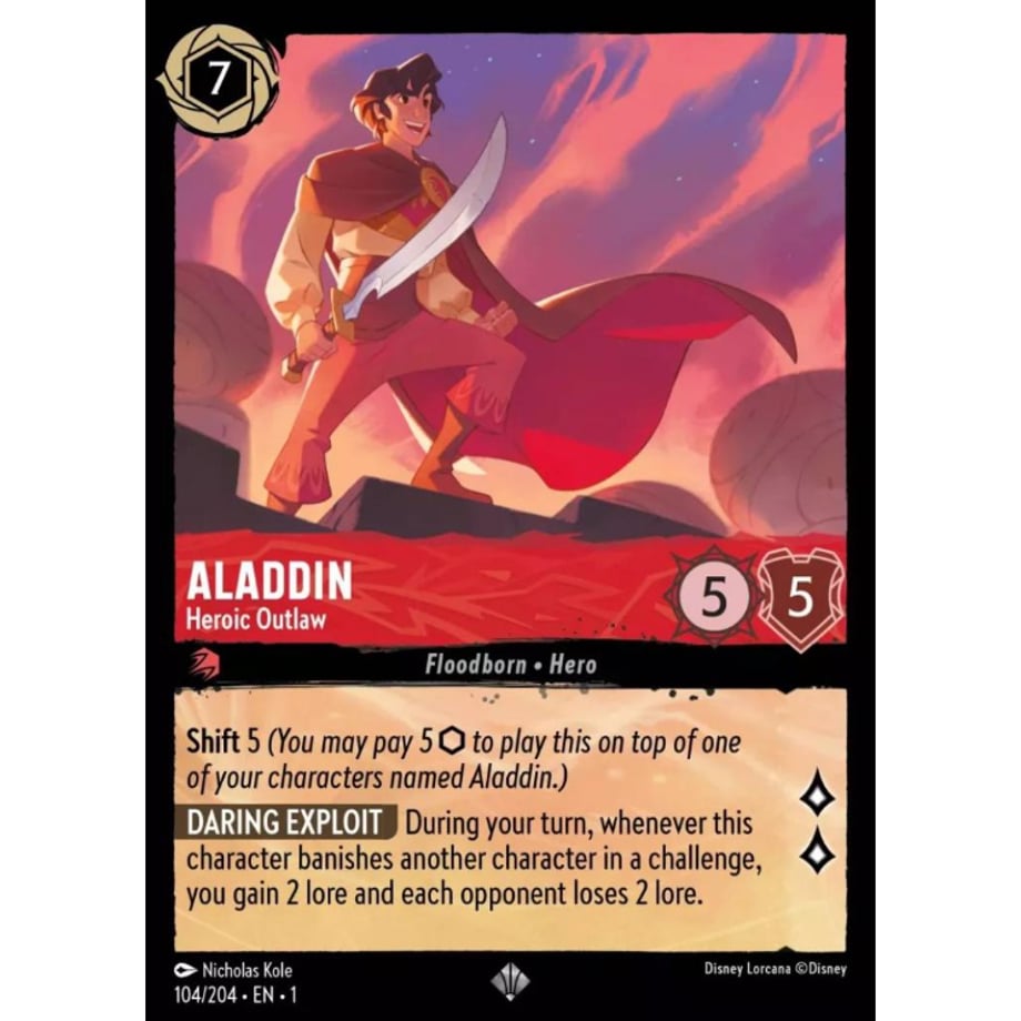 LORCANA Aladdin (Heroic Outlaw) - 104/204-EN-1(Foil)