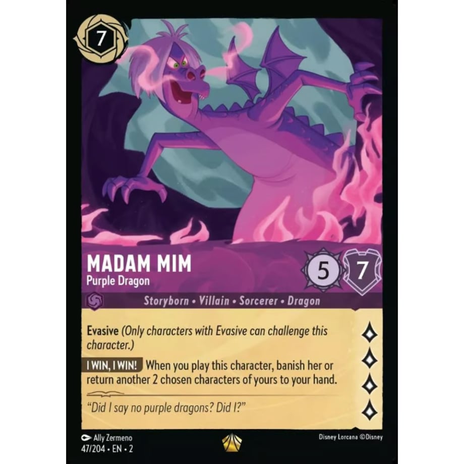 LORCANA Madam Mim [Legendary] / Madam Mim (Purple Dragon) - 47/204-EN-2