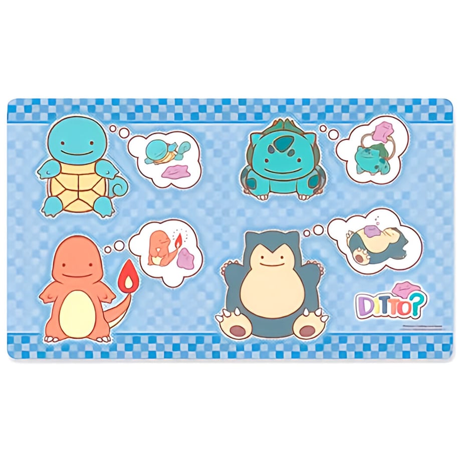 Pokemon Card Transformation Ditto (Squirtle, Bulbasaur, Charmander, Snorlax) Playmat