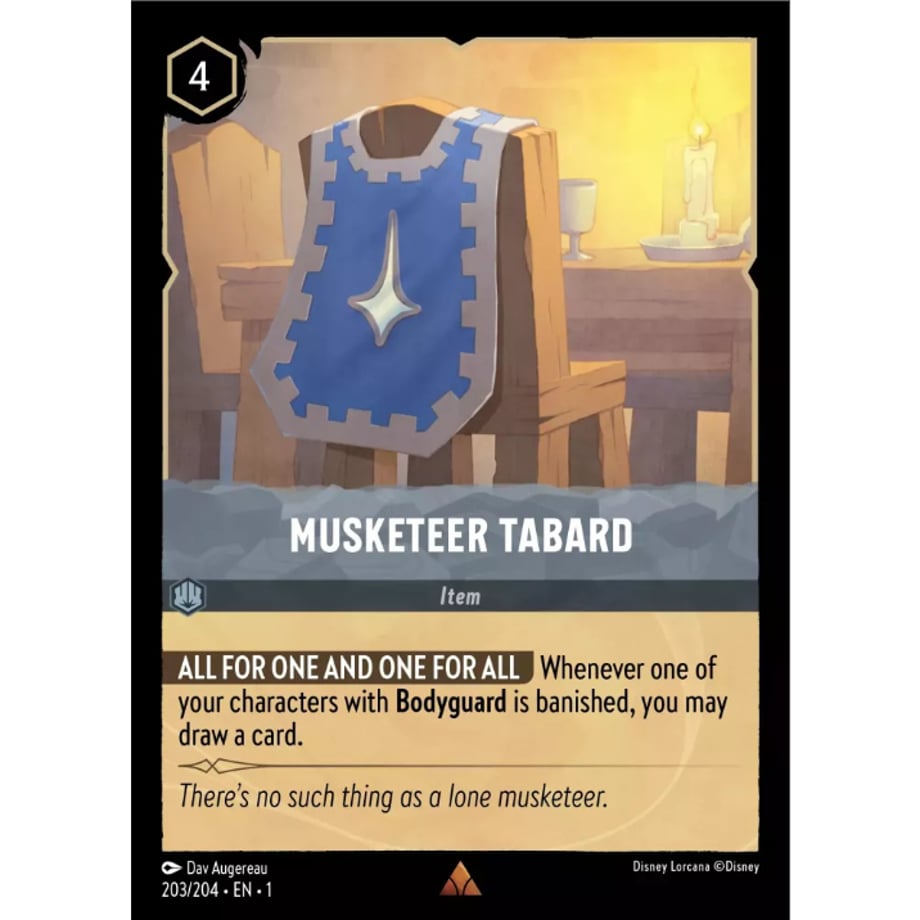 LORCANA Musketeer Tabard [Rare] / Musketeer Tabard - 203/204-EN-1