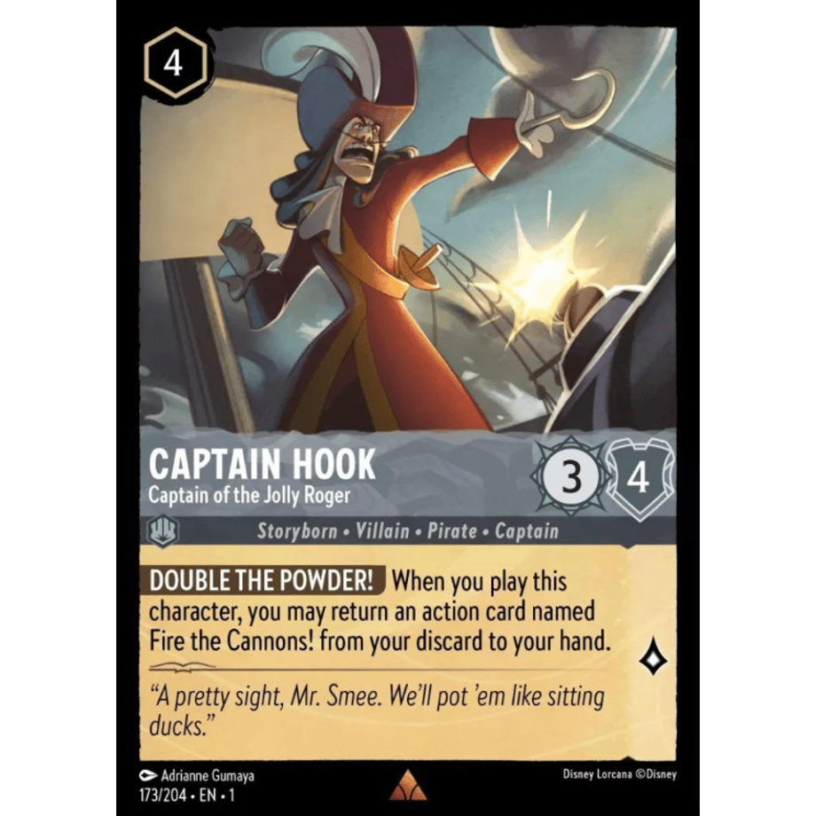 LORCANA フック船長【レア】 / Captain Hook (Captain of the Jolly Roger) - 173/204-EN-1