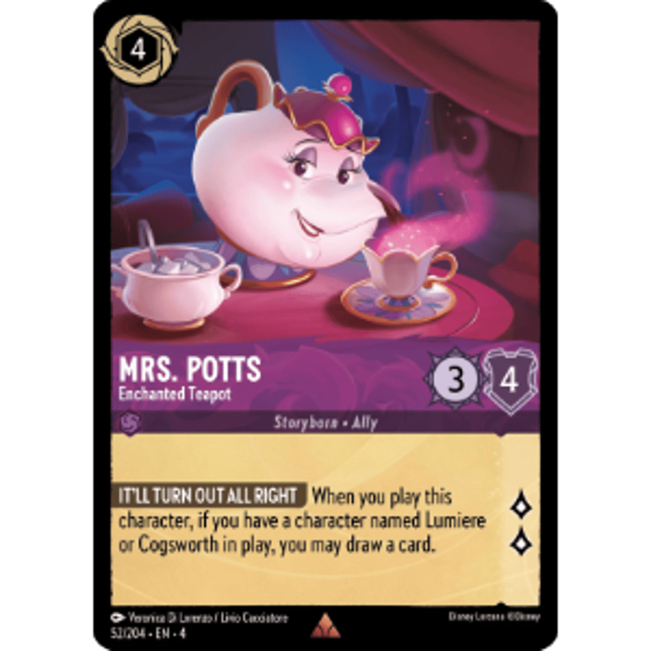 LORCANA Mrs. Potts (Enchanted Teapot) - 52/204-EN-4