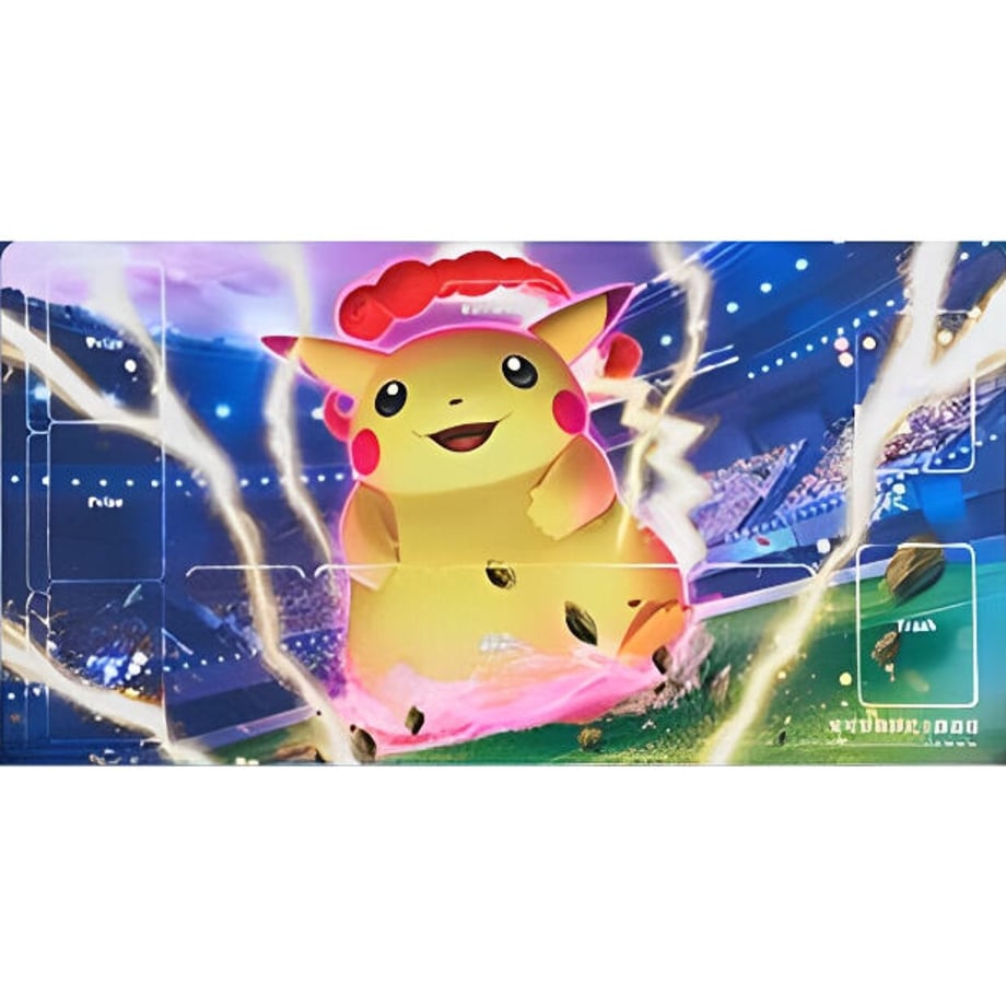 Simplified Chinese version of the Pikachu playmat from the Pokémon GO series