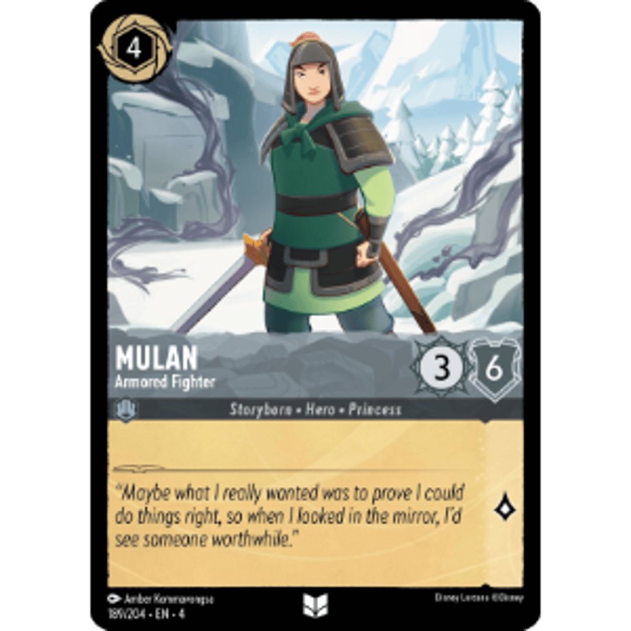 LORCANA Mulan (Uncommon) / Mulan (Armored Fighter) - 189/204-EN-4