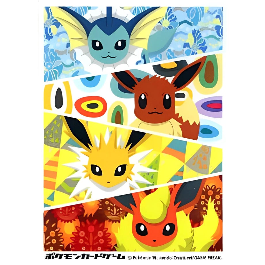 [Rose] Japanese version Pokemon Center exclusive Eevee, Vaporeon, Jolteon, Booster Sleeve (2012)