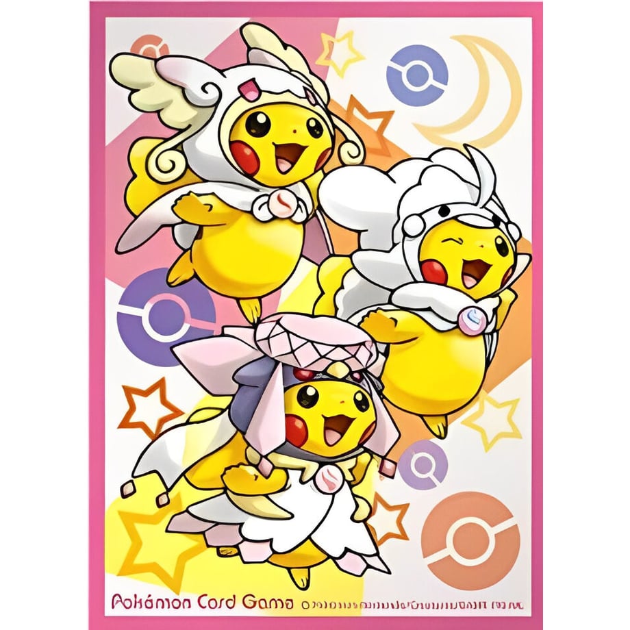 [Rose] Japanese version Pokemon Center exclusive Mega Poncho-wearing Pikachu (Mega Audino, Mega Altari, Mega Diancie) Sleeve (2016)