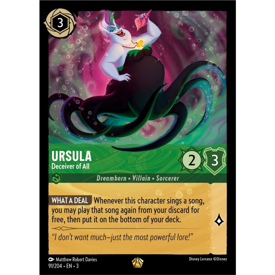 LORCANA Ursula [Legendary] / Ursula (Deceiver of All) - 91/204-EN-3