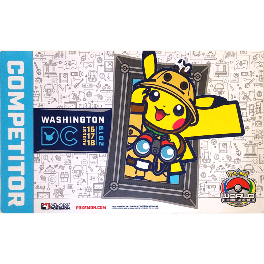 ポケモンカード 2019  World Championships Washington DC スタンプ 選手限定プレイマット 【外袋つき】（ピカチュウ単体）