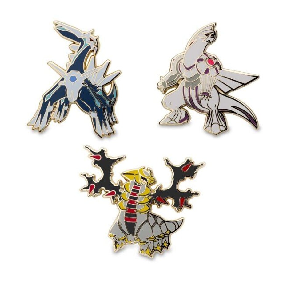 Pokemon Center Exclusive Dialga, Palkia, and Giratina Pins