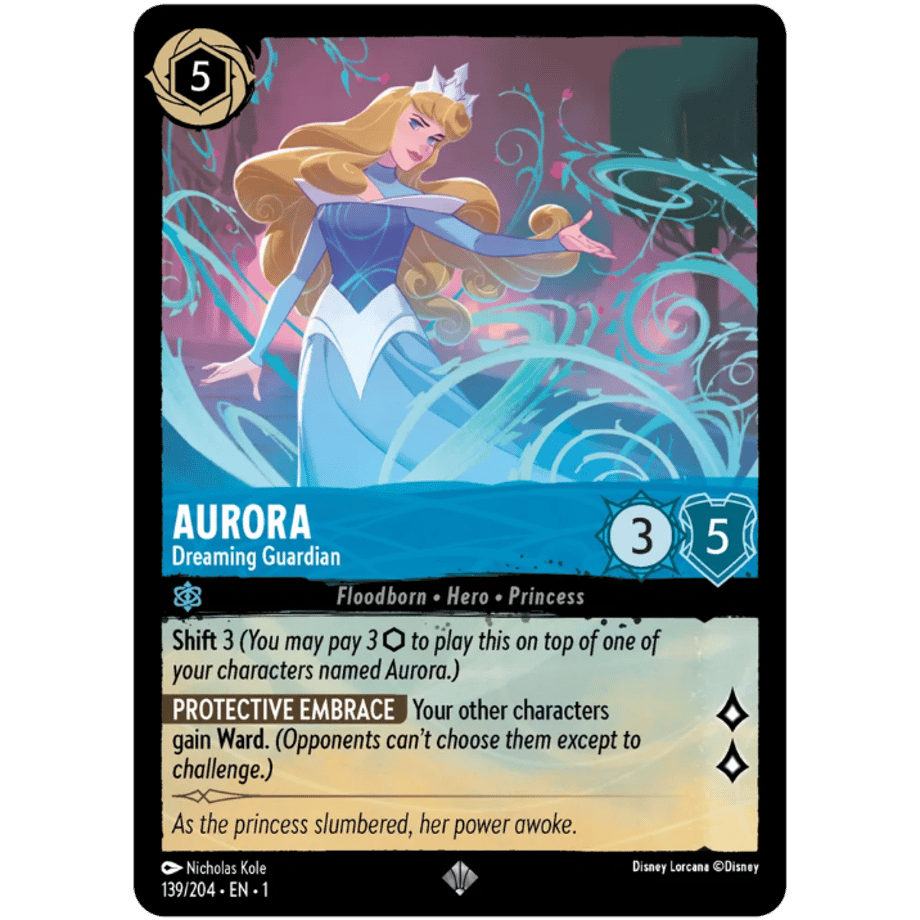 LORCANA オーロラ姫【スーパーレア】 / Aurora (Dreaming Guardian) - 139/204-EN-1(Foil)