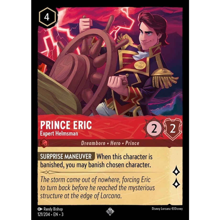 LORCANA Prince Eric [Super Rare] / Prince Eric (Expert Helmsman) - 121/204-EN-3