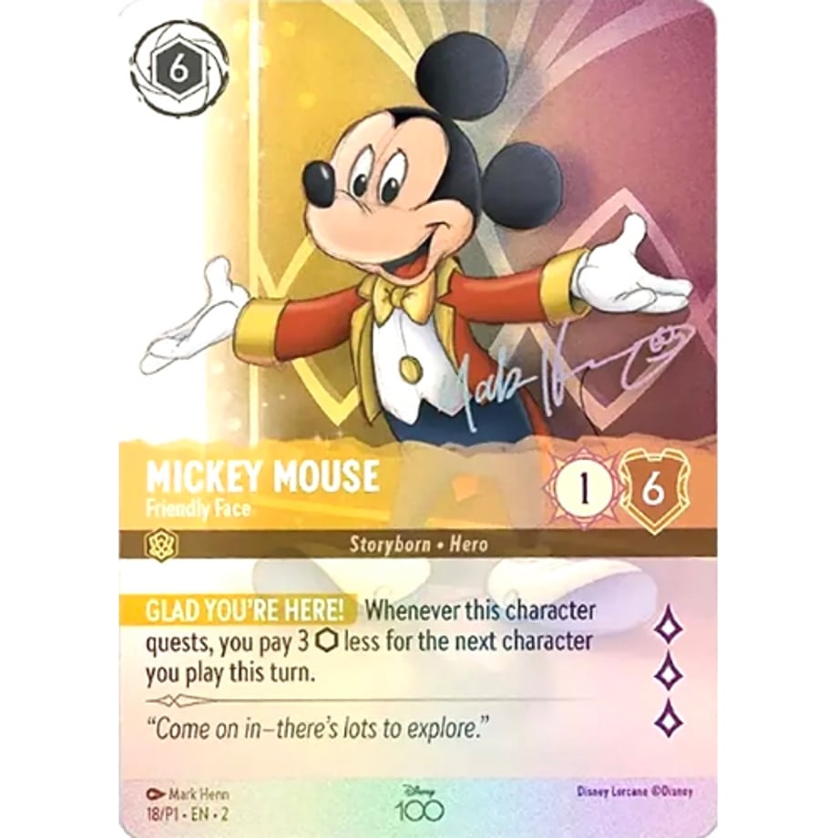 ミッキーマウス (LORCANA ディズニー100ギフトセットプロモ)/ Mickey Mouse - Friendly Face (18/P1-EN-2)