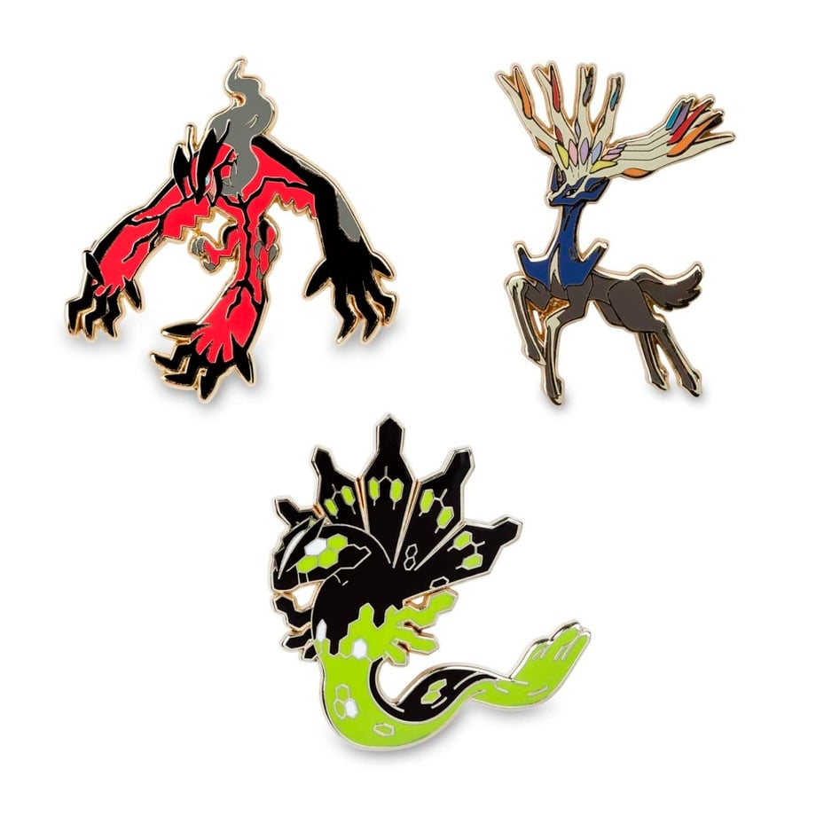 Pokemon Center exclusive Xerneas, Yveltal, and Zygarde pin