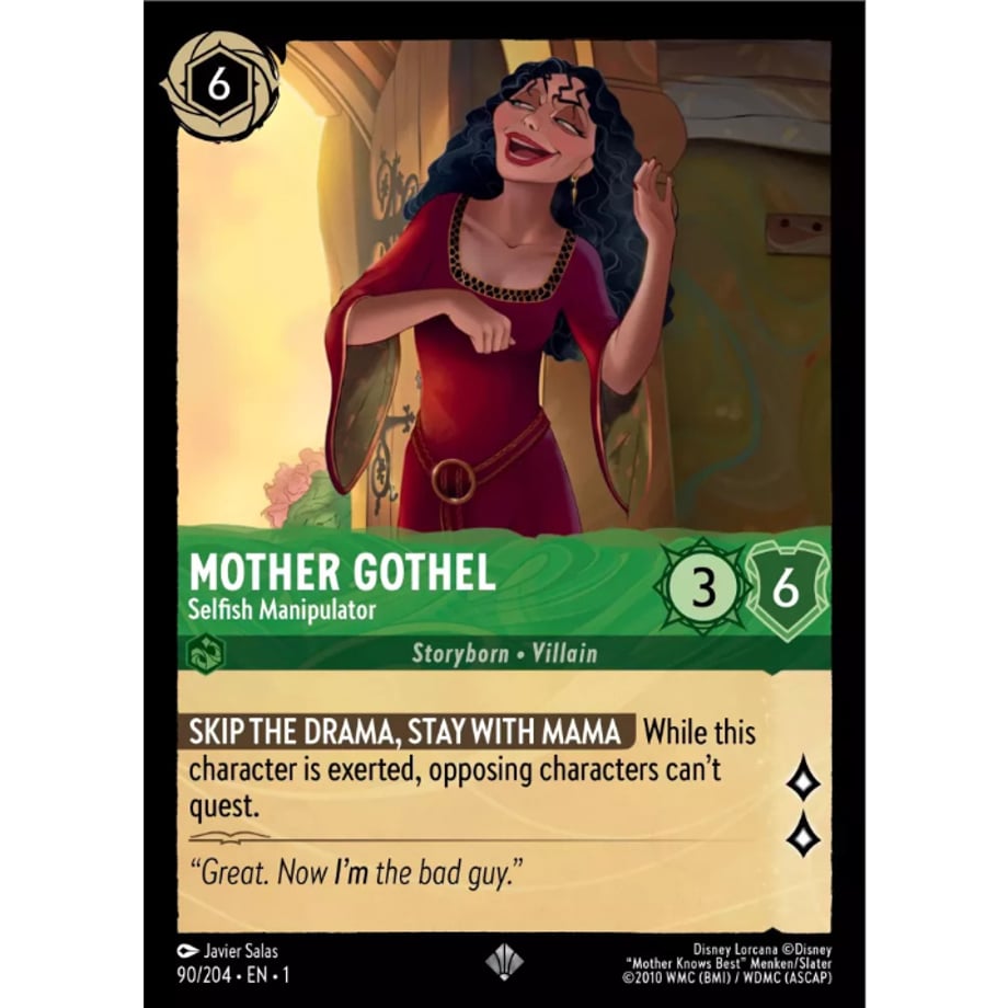 LORCANA Mother Gothel [Super Rare] / Mother Gothel (Selfish Manipulator) - 90/204-EN-1